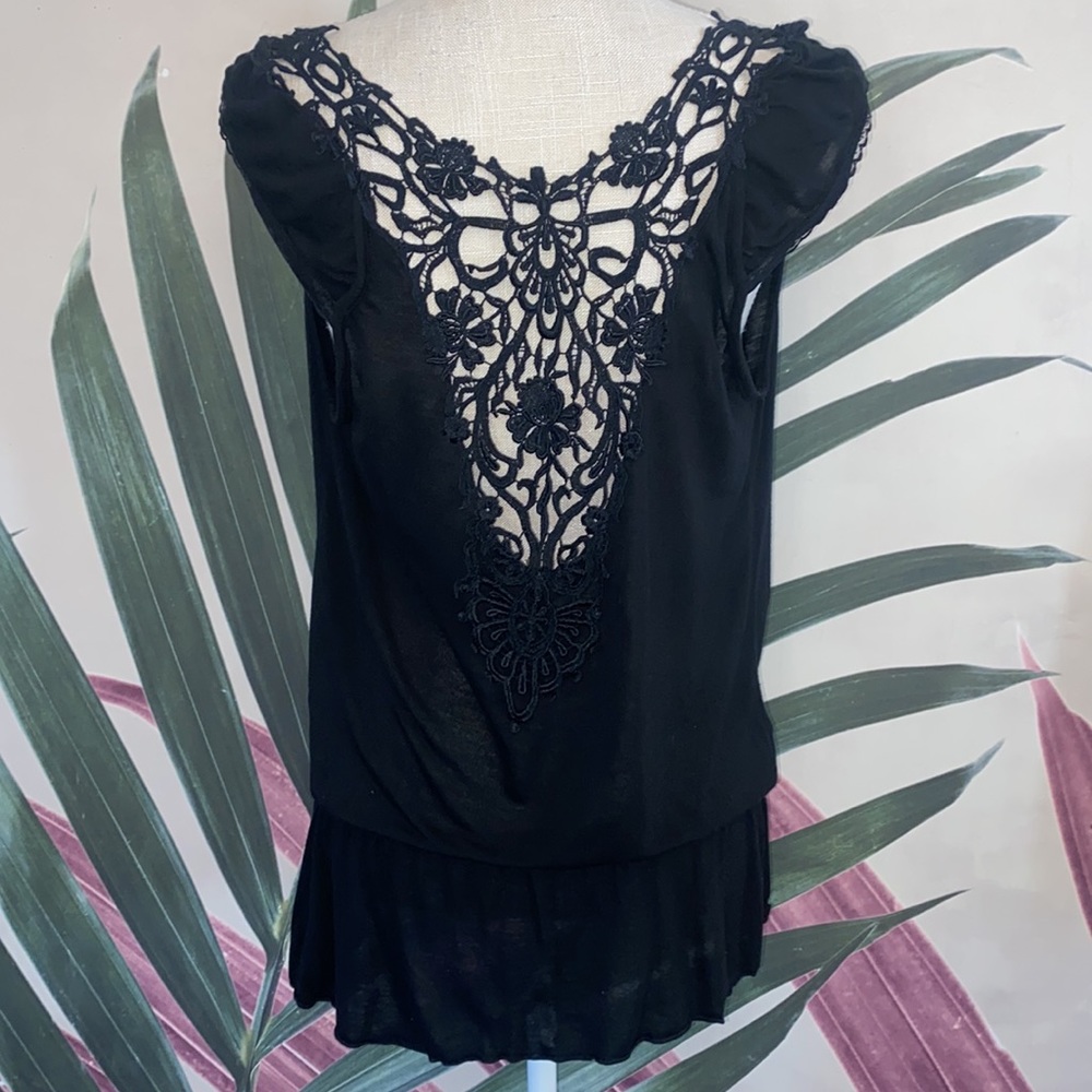 Free People Lace Back Cowl Neck Top